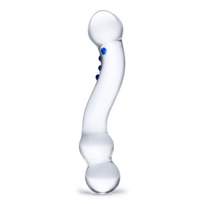 Glass Curved G-spot Glass Dildo Clear 6 Inches