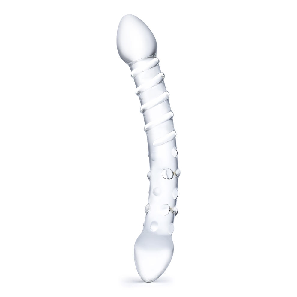 Glas+Double+Trouble+Glass+Dildo+Clear