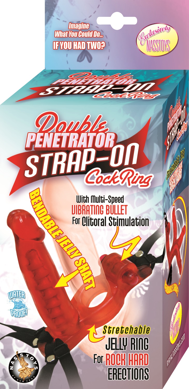 Double+Penetrator+Strap+On+Cock+Ring+Waterproof