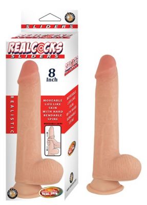 Realcocks Sliders 8 Inch Harness Compatible Suction Cup Dildo