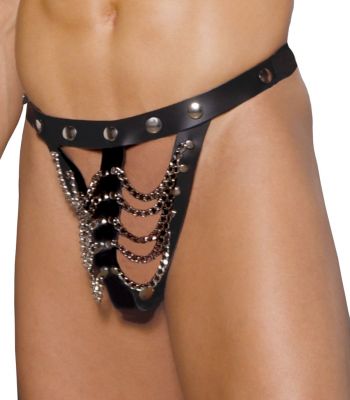 Grinder Leather Chain Thong