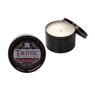 Tantric Massage Candle with Pheromones White Green Tea