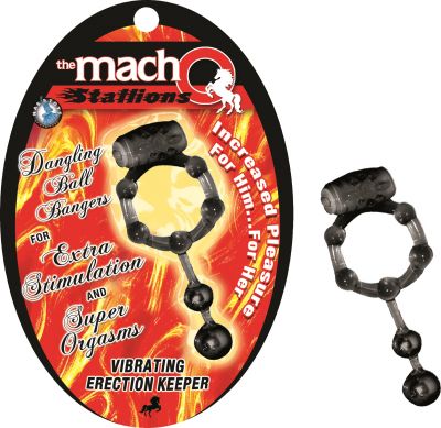 The Macho Stallions Vibrating Erection Keeper With Dangling Ball Bangers