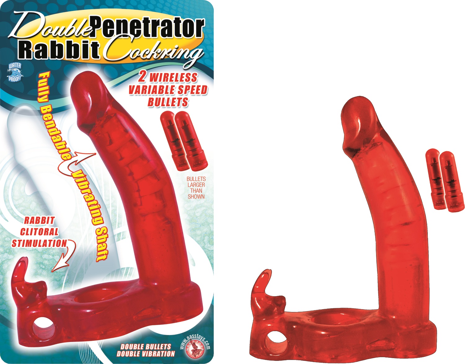 Double+Penetrator+Rabbit+Cockring+Vibrating+Waterproof