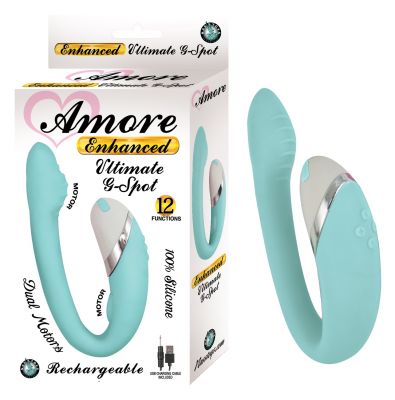 Amore Enhanced Ultimate G-Spot Dual Motors USB Rechargeable Silicone Vibe Waterproof 5 Inch