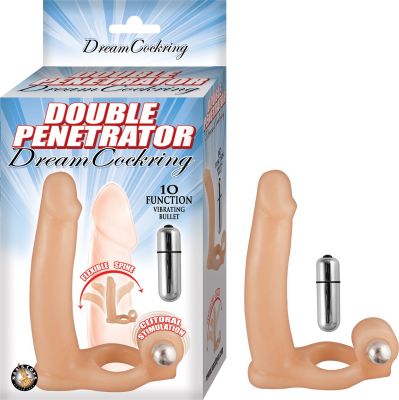 Double Penetrator Dream Cockring 10 Function Vibrating Bullet Waterproof