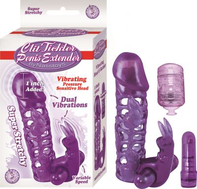Clit Tickler Penis Extender Vibrating Sleeve 4.75 Inch