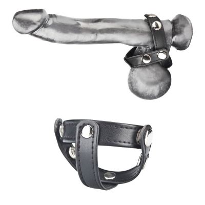C&B Gear T-Style Cock Ring With Ball Divider Adjustable