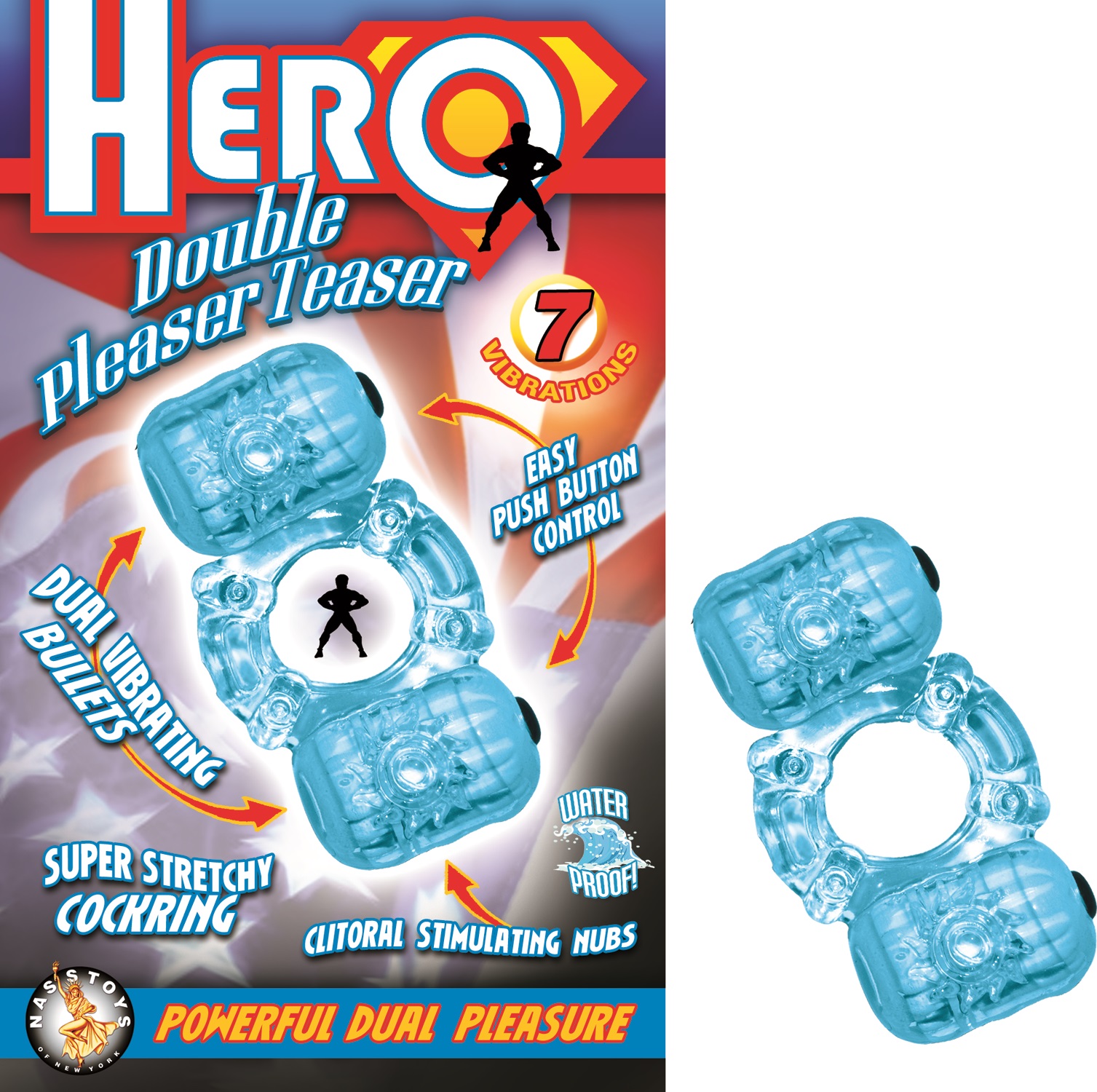 Hero+Double+Pleaser+Teaser+Vibrating+Waterproof+Cock+Ring