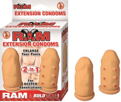 Ram Extension Condoms Latex Extender Sleeves 2 Each Per Box