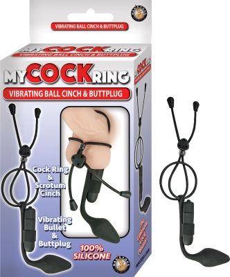 Vibrating Bullet and Cock Tie & Scrotum Cinch Buttplug Waterproof