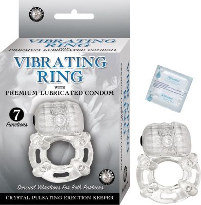 Vibrating Ring With Lubricated Condom Pulsating Erection Keeper