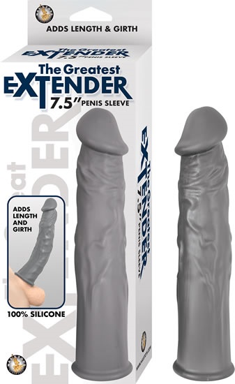 The+Greatest+Extender+Penis+Sleeve+Silicone+Realistic+Waterproof+7.5+Inch