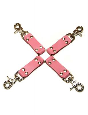 KinkLab Pink Bound Leather Hog Tie