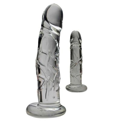 Realistic Glass Dildo with Base