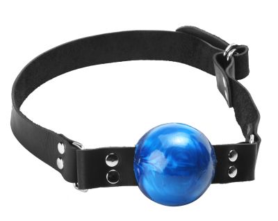 Blue Leather Ball Gag