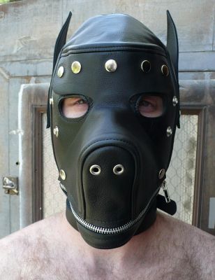 Dog Face Hood with Blindfold