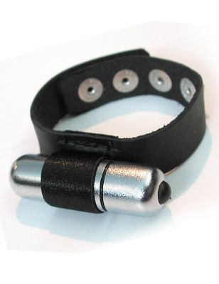 Spartacus Vibrating Leather Cock Ring