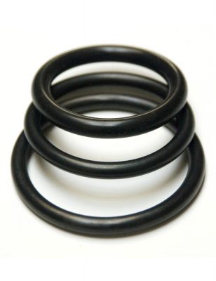 KinkLab Rubber Cock Rings, 3-Pack
