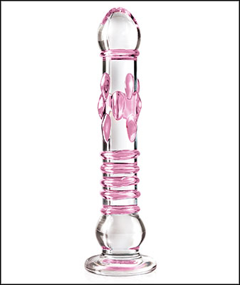Icicles Passionate Pink Glass Dildo Massager