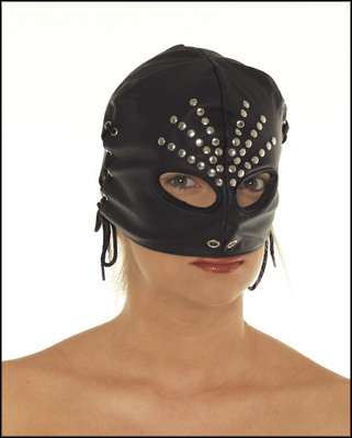 Leather Cat Eyes Head Mask With Rivets
