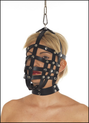 Leather+Muzzle+Mask+With+Top+Hanging+Ring