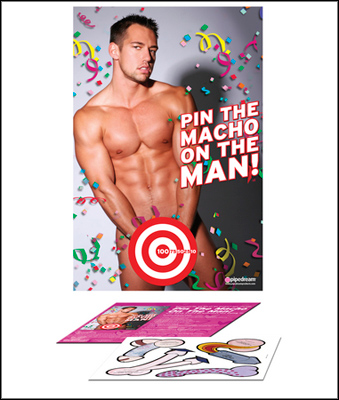 Pin The Macho On The Man Party Game
