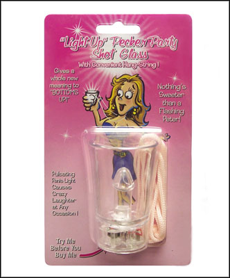 Light Up Pecker Party Shot Glass With Hang String
