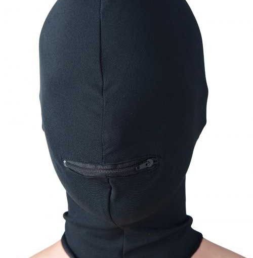 Zippered Eyeless Hood Spandex Bondage Hood