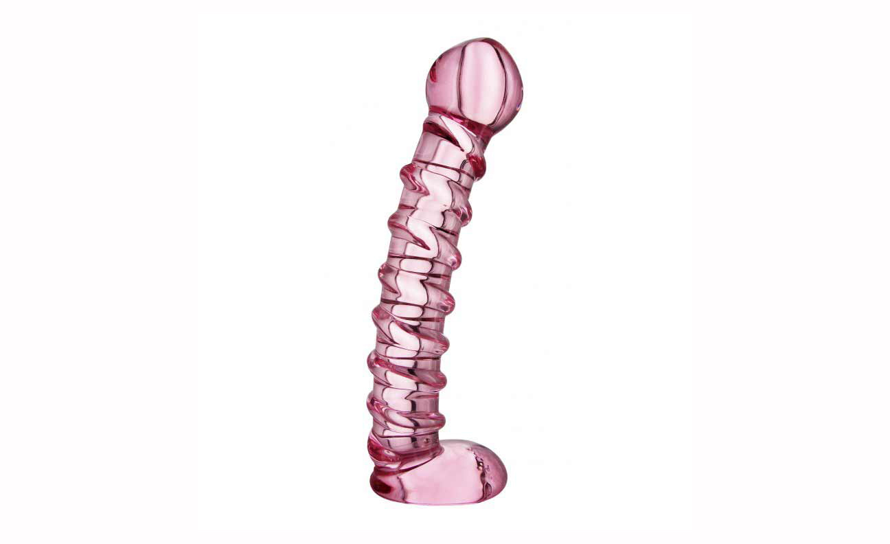 Big glass dildo in my pussy and asshole