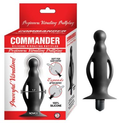 Commander Beginners Vibrating Buttplug Silicone Expandable