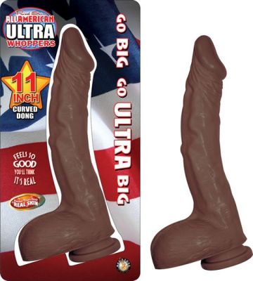 All American Ultra Whoppers Realistic Curved Dong Waterproof 11 Inch
