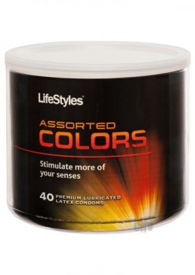 Lifestyles Assorted Colors 40 Premium Condoms Bowl