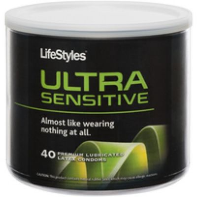 Lifestyles Ultra Sensitive 40 Preium Condoms Bowl