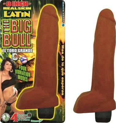 Real Skin Latin The Big Bull Vibrator Waterproof 8 Inch