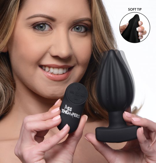 The+Assterisk+10X+Ribbed+Silicone+Vibrating+Butt+Plug