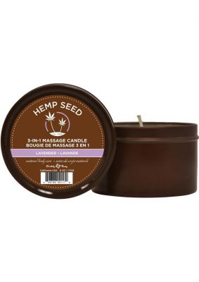 Earthly Body Hemp Seed 3 In 1 Massage Candle - Lavender 6oz