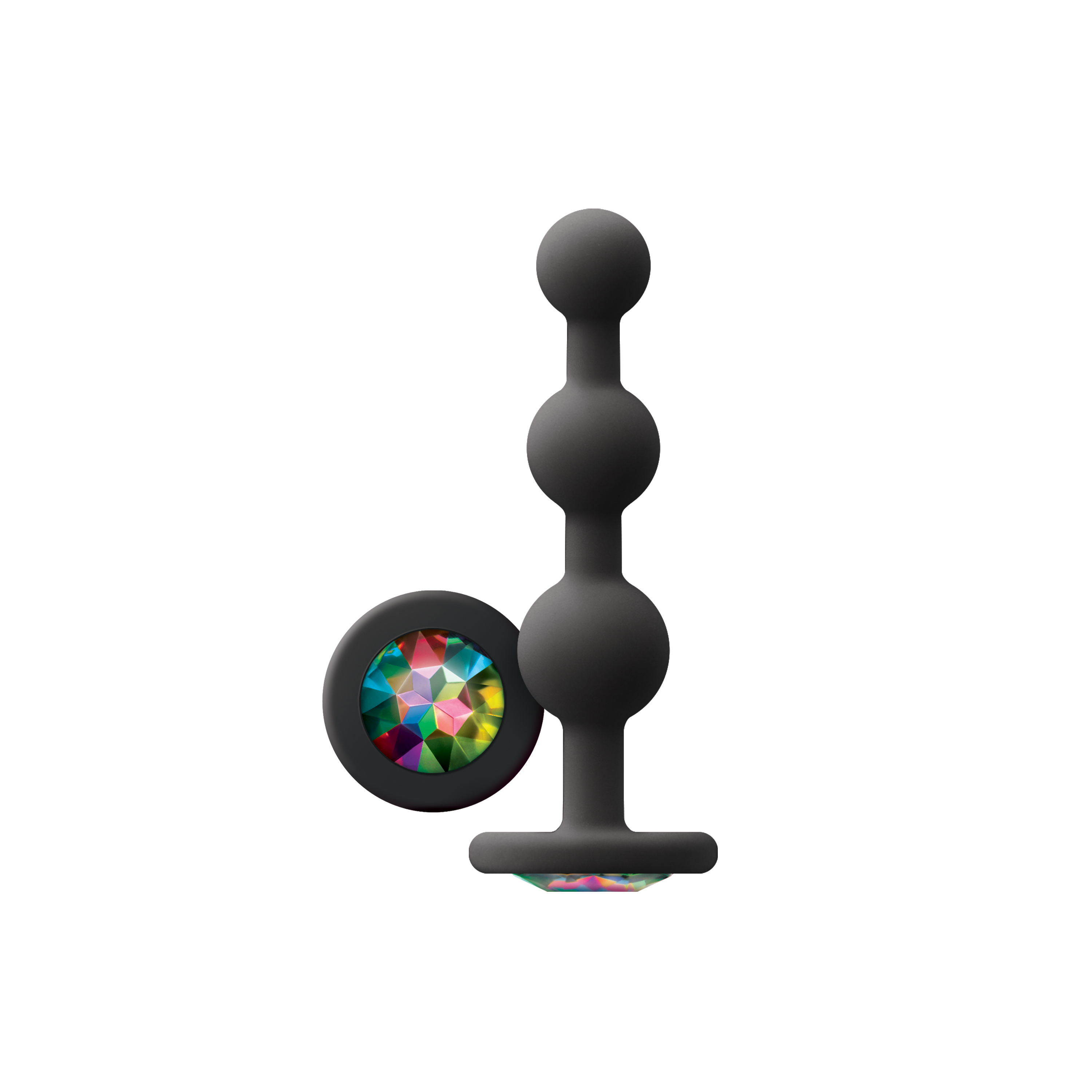 Glams+Ripple+Silicone+Plug+Rainbow+Gem+4.49in