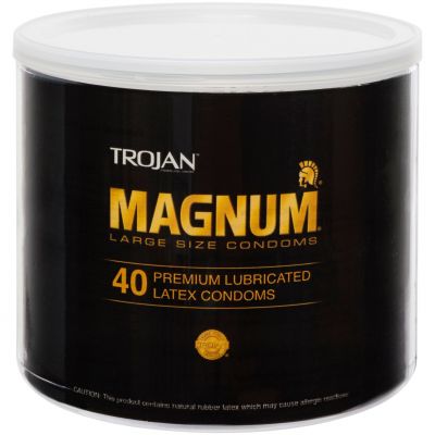 Trojan Magnum  40 Premium Lubricated Latex Condoms Large Size Condoms Bowl