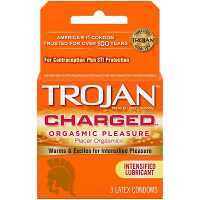 Trojan Intensified Charged Orgasmic Pleasure Condoms 3pk