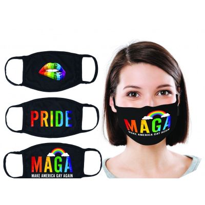 Maskerade Protective Mask Pride (Pride/ Gay Again/ Rainbow Kiss) 3 Pack