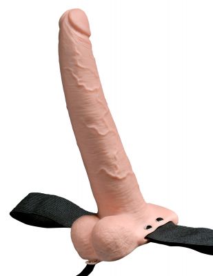 Fetish Fantasy Series Hollow Rechargeable Strap-On Dildo With Balls And Harness 9 in