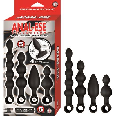 Anal-Ese Collection Silicone Rechargeable Vibrating Anal Fantasy Kit (Set of 5)