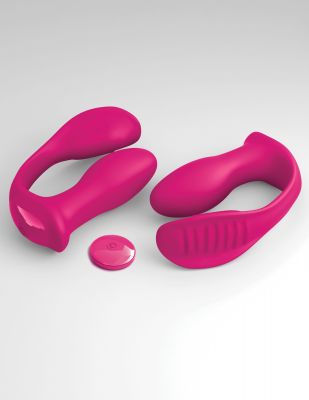 Threesome Double Ecstasy Silicone Rechargeable Vibrator With Remote Control