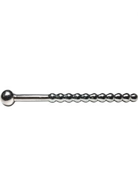 Rouge Beaded Stainless Steel Urethral Sound With Stopper