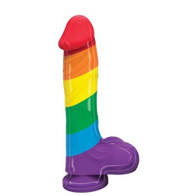 Pumped Silicone Realistic Dildo With Balls 9 Inch