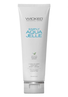 Wicked Simply Aqua Jelle Water Based Lubricant With Olive Leaf Extract