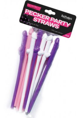 Bachelorette Party Pecker Sipping Straws 10 Pack