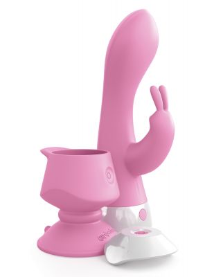 3some Wall Banger Rabbit Silicone Vibrator USB Rechargeable Suction Cup
