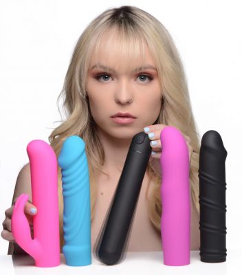 Bang! 4-In-1 XL Silicone Rechargeable Bullet Vibrator & Sleeve Kit